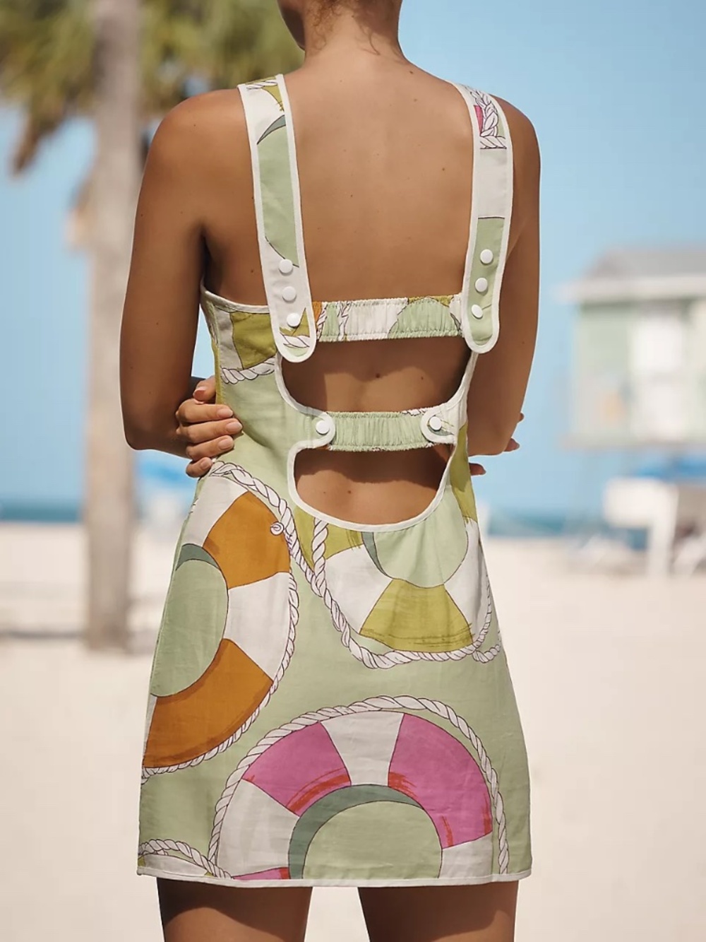 Celandine Pool Float Printed Linen Dress - Picture 2 of 4